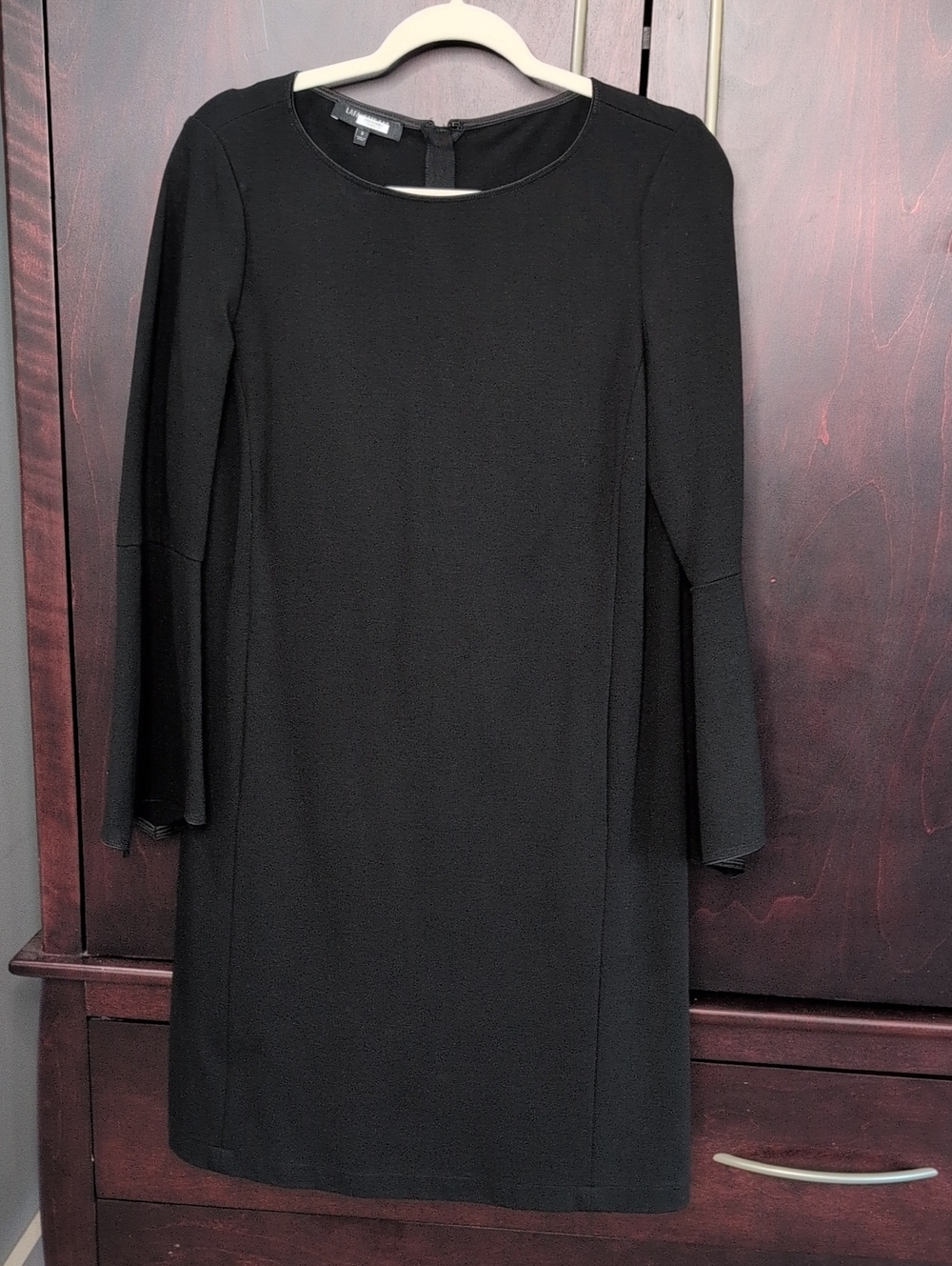 Lafayette 148 New York Black Long-Sleeve Shift Dress Small
